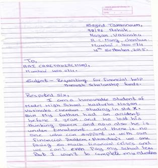 request letter tarannoum sayyed