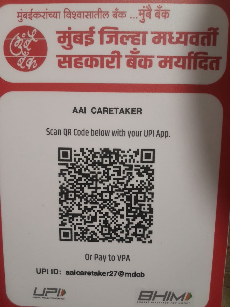 UPI Payment QR Code - AAI CARETAKER (Mumbai District Central Co-op Bank)